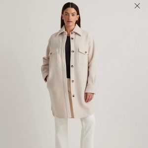 Quince BONE Merino Wool Long Shirt Jacket